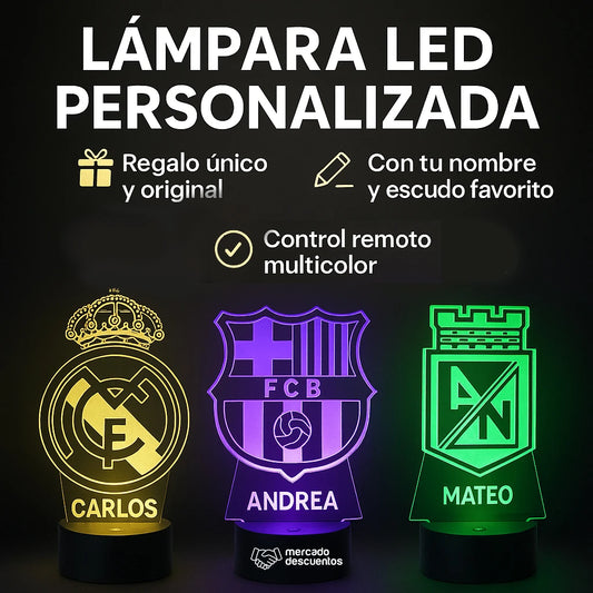 LÁMPARA LED PERSONALIZADA MULTICOLOR + CONTROL REMOTO
