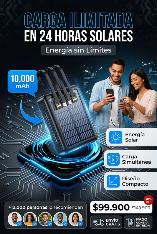 Power Bank Cargador con Panel Solar
